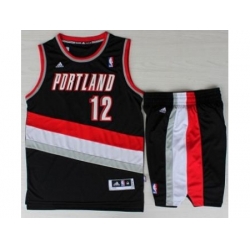 Portland Trail Blazers 12 LaMarcus Aldridge Black Revolution 30 Swingman NBA Jersey Short Suits