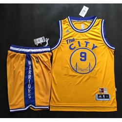 Warriors #9 Andre Iguodala Gold Throwback The City A Set Stitched NBA Jersey