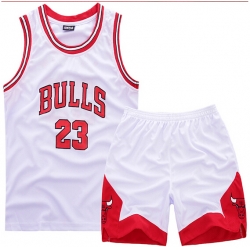 Youth NBA Chicago Bulls 23# Mickle Jordan White Suit Sets