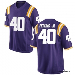 Men LSU Tigers Harold Perkins Jr. #40 Purple Stitched Jersey