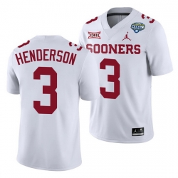 Oklahoma Sooners Mikey Henderson White 2020 Cotton Bowl Classic College Football Jersey
