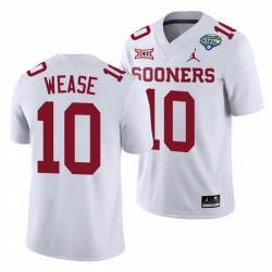 Oklahoma Sooners Theo Wease White 2020 Cotton Bowl Classic College Football Jersey