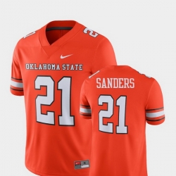 Men Oklahoma State Cowboys And Cowgirls Barry Sanders 21 Orange Alumni Football Game Player Jersey