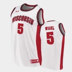Men Wisconsin Badgers Tyler Wahl Replica White College Basketball Jersey