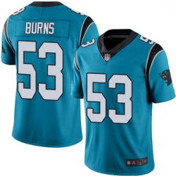 Men Carolina Panthers 53 Brian Burns Blue Vapor Untouchable Limited Stitched Jersey