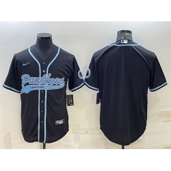 Men Carolina Panthers Blank Black With Patch Cool Base Stitched Baseball Jersey