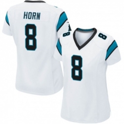 Women Carolina Panthers #8 Jaycee Horn White Stitched Football Limited Jersey