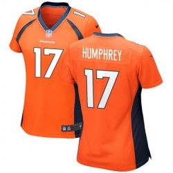 Women Denver Broncos 17 Lil 27Jordan Humphrey Orange Stitched Jersey  Run Small