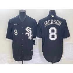 Men's Chicago White Sox #8 Bo Jackson Number Black Cool Base Stitched Jersey