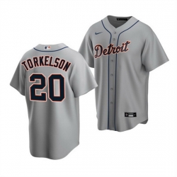 Men Detroit Tigers 20 Spencer Torkelson Grey Cool Base Stitched jersey