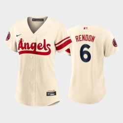 Women Los Angeles Angels 6 Anthony Rendon 2022 Cream City Connect Stitched Baseball Jersey