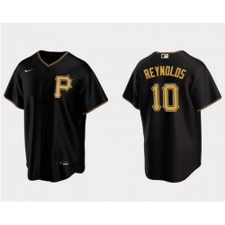 Men Pittsburgh Pirates 10 Bryan Reynolds Black Cool Base Stitched Baseball Jersey
