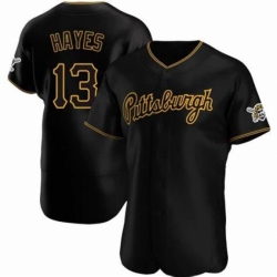 Youth Nike Pittsburgh Pirates #13 KeBryan Hayes Black Stitched Flex Base Baseball Jersey