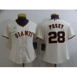 Women San Francisco Giants #28 Buster Posey Nike White 2021 City Connect Replica Player Jersey