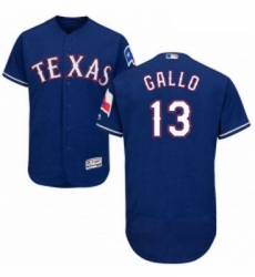 Mens Majestic Texas Rangers 13 Joey Gallo Royal Blue Alternate Flex Base Authentic Collection MLB Jersey