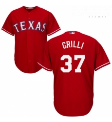 Mens Majestic Texas Rangers 37 Jason Grilli Replica Red Alternate Cool Base MLB Jersey 