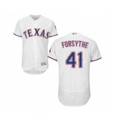 Mens Texas Rangers 41 Logan Forsythe White Home Flex Base Authentic Collection Baseball Jersey
