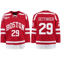 Boston University Terriers BU 29 Jake Oettinger Red Stitched Hockey Jersey