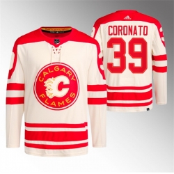 Men Calgary Flames 39 Matt Coronato 2023 Cream Heritage Classic Primegreen Stitched Jersey