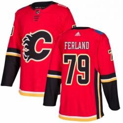 Mens Adidas Calgary Flames 79 Michael Ferland Authentic Red Home NHL Jersey 