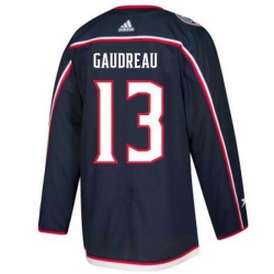 Men Adidas Columbus Blue Jackets 13 Johnny Gaudreau Premier Navy Blue Home NHL Jersey