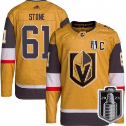 Men Vegas Golden Knights 61 Mark Stone Gold 2023 Stanley Cup Final Stitched Jersey