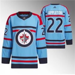 Men Winnipeg Jets 22 Mason Appleton Light Blue Anniversary Primegreen Stitched Jersey