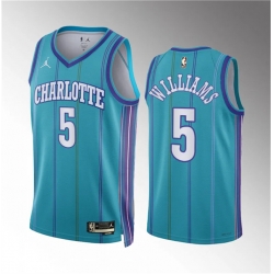 Men Charlotte Hornets 5 Mark Williams Teal 2023 24 Classic Edition Stitched Basketball Jersey
