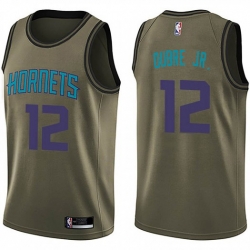 Nike Charlotte Hornets 12 Kelly Oubre Jr  Green Salute To Service NBA Swingman Jersey