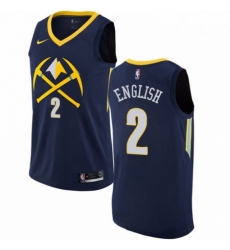 Mens Nike Denver Nuggets 2 Alex English Swingman Navy Blue NBA Jersey City Edition