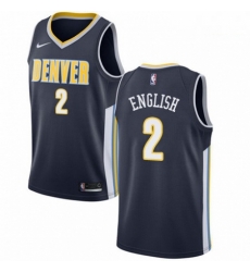 Mens Nike Denver Nuggets 2 Alex English Swingman Navy Blue Road NBA Jersey Icon Edition