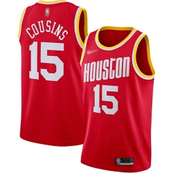 Men Nike Houston Rockets 15 DeMarcus Cousins Red NBA Swingman Hardwood Classics Jersey