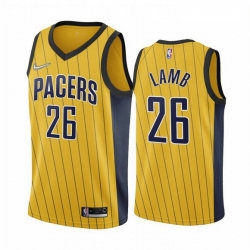 Men Indiana Pacers 26 Jeremy Lamb Gold NBA Swingman 2020 21 Earned Edition Jersey