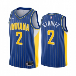 Men Nike Indiana Pacers 2 Cassius Stanley Blue NBA Swingman 2020 21 City Edition Jersey