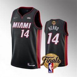 Men Miami Heat 14 Tyler Herro Black 2023 Finals Icon Edition Stitched Basketball Jersey