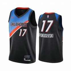 Men Nike Oklahoma City Thunder 17 Aleksej Pokusevski Black NBA Swingman 2020 21 City Edition Jersey