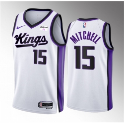 Men Sacramento Kings 15 Davion Mitchell White 2023 24 Association Edition Stitched Basketball Jersey