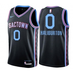 Men Sacramento Kings Tyrese Haliburton #0 Black NBA Jersey