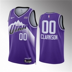 Men Utah Jazz 00 Jordan Clarkson Purple 2023 24 City Edition Stitched Basketball Jersey