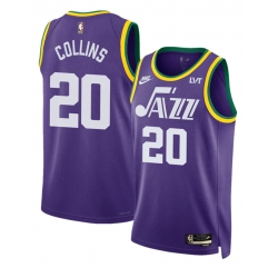 Men Utah Jazz 20 John Collins Purple 2023 Classic Edition Stitched Basketball Jersey