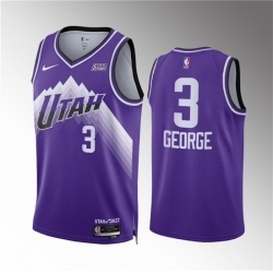 Men Utah Jazz 3 Keyonte George Purple 2023 24 City Edition Stitched Basketball Jersey