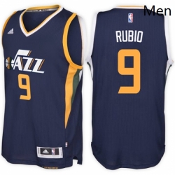 Utah Jazz 9 Ricky Rubio Road Navy New Swingman Stitched NBA Jersey 