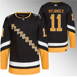Men Pittsburgh Penguins 11 Alex Nylander Black Stitched Jerseys