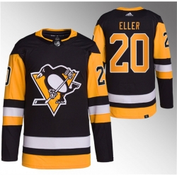 Men Pittsburgh Penguins 20 Lars Eller Black Stitched Jersey