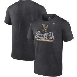 Men Vegas Golden Knights Heather Charcoal 2023 Western Conference Champions Locker Room T Shirt
