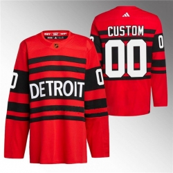 Men Women Youth Detroit Red Wings Custom Red 2022 23 Reverse Retro Stitched Jersey