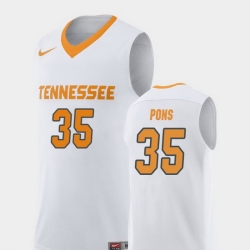 Men Tennessee Volunteers Yves Pons White Replica College Basketball Jersey