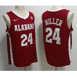 Alabama Crimson Tide 24 Brandon Miller Red Stitched NCAA Jersey