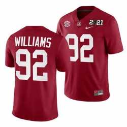 Alabama Crimson Tide Quinnen Williams Crimson 2021 Rose Bowl Champions College Football Playoff College Football Playoff Jersey