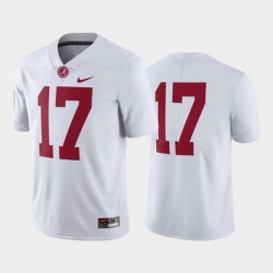 Alabama Crimson Tide White Limited #17 College Football Jersey
